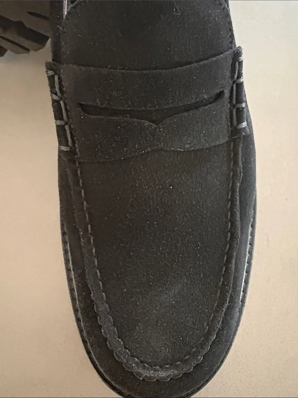 PS Paul Smith Black Suede Penny Loafers with Lug Sole